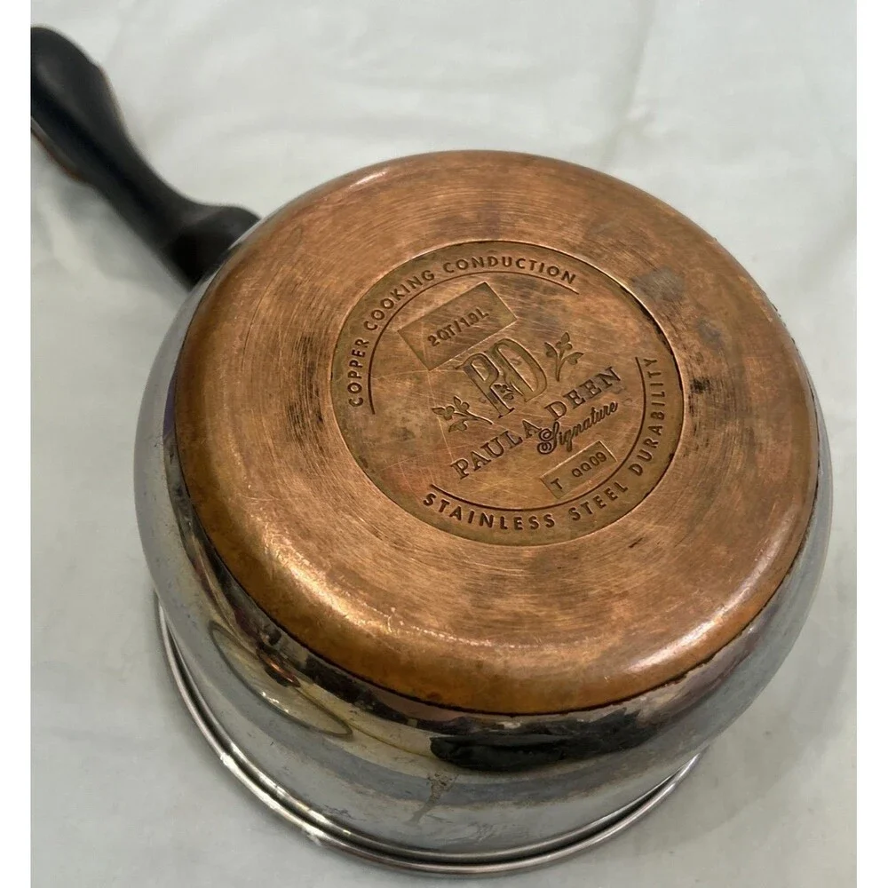 Paula Deen Signature 2 Qt Stainless Steel Saucepan Copper Bottom with Glass Lid